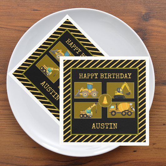 Serviette En Papier Camions de construction | Parti Anniversaire de en
