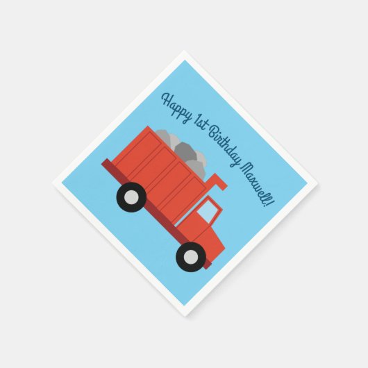 Serviette En Papier Camions fête d'anniversaire (Coin)