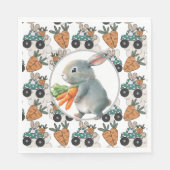 Serviette En Papier Camions Rabbit Et Carottes De Pâques (Devant)