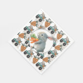 Serviette En Papier Camions Rabbit Et Carottes De Pâques (Coin)