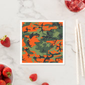 Serviette En Papier Camo Chasseur orange (En situation)
