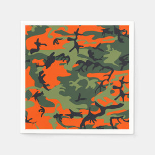 Serviette En Papier Camo Chasseur orange