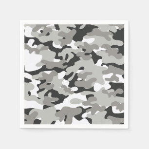 Serviette En Papier Camo noir et gris
