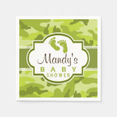 Serviette En Papier Camo Vert, Baby shower Camouflage (Devant)