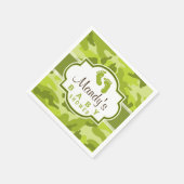 Serviette En Papier Camo Vert, Baby shower Camouflage (Coin)