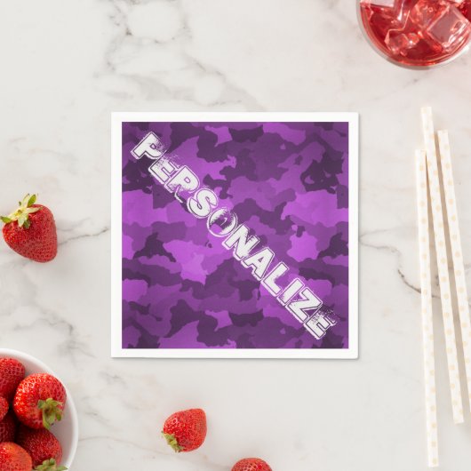 Serviette En Papier Camo violet (En situation)