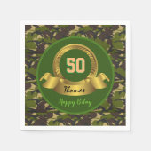Serviette En Papier Camouflage armée vert 50e anniversaire / fête de c (Devant)