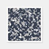 Serviette En Papier Camouflage blanc gris bleu Camo Motif Party (Devant)