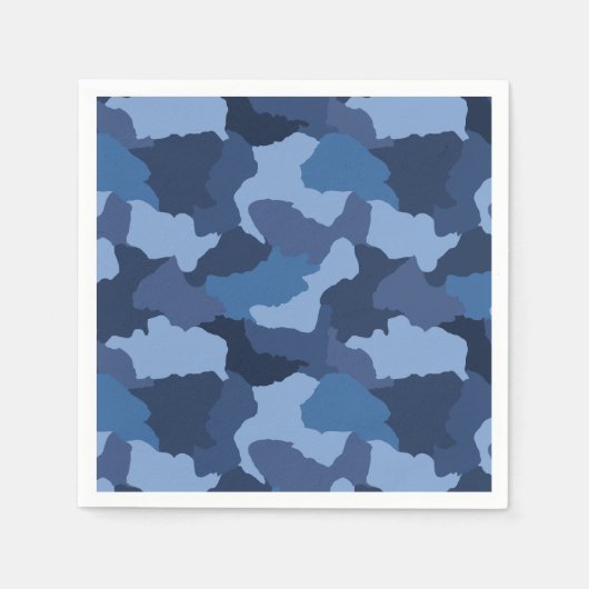 Serviette En Papier Camouflage bleu (Devant)