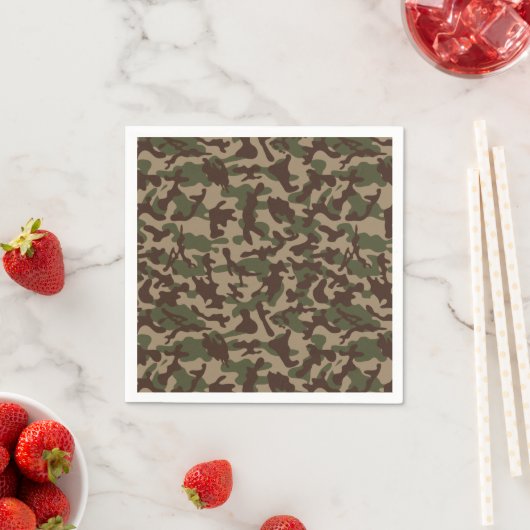 Serviette En Papier Camouflage Bois Profond (En situation)