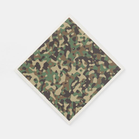 Serviette En Papier Camouflage Brown vert en bois. Camo votre (Coin)