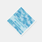 Serviette En Papier Camouflage Camouflage bleu Félicitations Nom Perso (Coin)