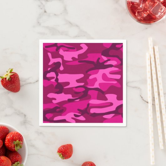 Serviette En Papier Camouflage Camouflage Fuchsia rose chaud Motif (En situation)