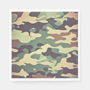 Serviette En Papier Camouflage classique en bois