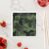 Serviette En Papier camouflage gris vert foncé no.14 imprimer (En situation)