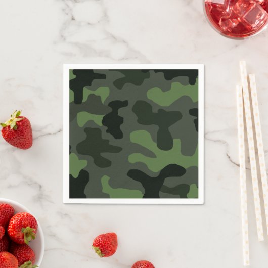 Serviette En Papier camouflage gris vert foncé no.14 imprimer (En situation)