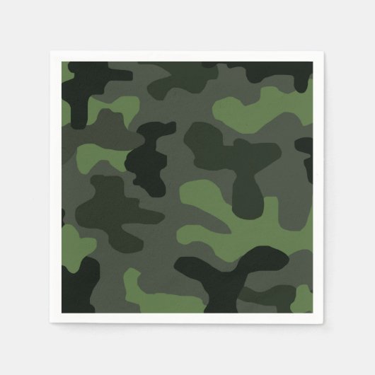 Serviette En Papier camouflage gris vert foncé no.14 imprimer (Devant)