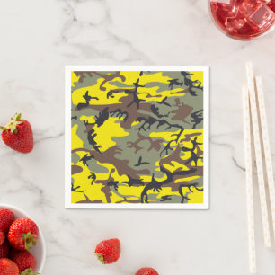 Serviette En Papier Camouflage jaune et Brown, Militaire, Armée