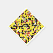 Serviette En Papier Camouflage jaune rouge gris noir (Coin)