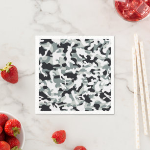 Serviette En Papier Camouflage Poussière de Neige