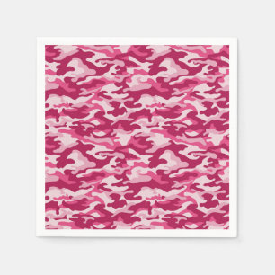 Serviette En Papier Camouflage rose