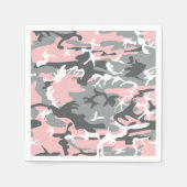 Serviette En Papier Camouflage rose et gris, Militaire, Armée (Devant)