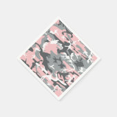 Serviette En Papier Camouflage rose et gris, Militaire, Armée (Coin)