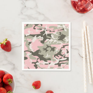 Serviette En Papier Camouflage rose et vert, Militaire, Armée