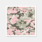 Serviette En Papier Camouflage rose et vert, Militaire, Armée (Devant)