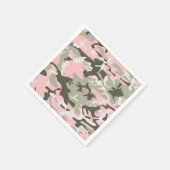 Serviette En Papier Camouflage rose et vert, Militaire, Armée (Coin)