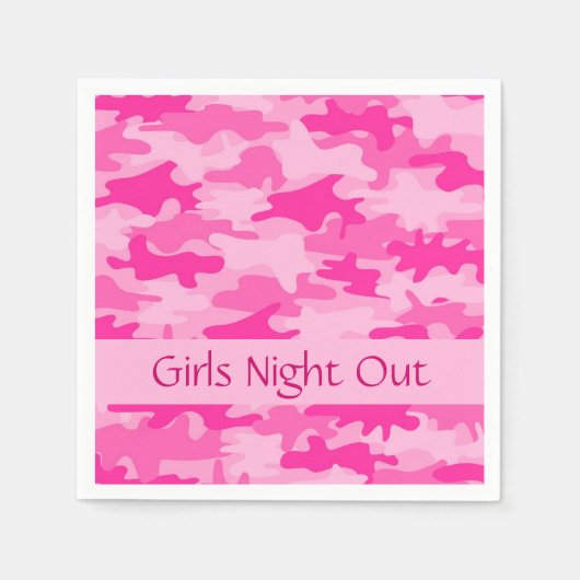 Serviette En Papier Camouflage rose Filles Fête Nuit Sortie (Devant)