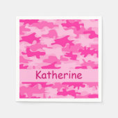 Serviette En Papier Camouflage rose Nom personnalisé Parti (Devant)