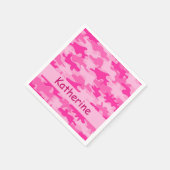 Serviette En Papier Camouflage rose Nom personnalisé Parti (Coin)