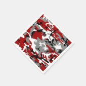 Serviette En Papier Camouflage rouge et gris, Militaire, Armée (Coin)