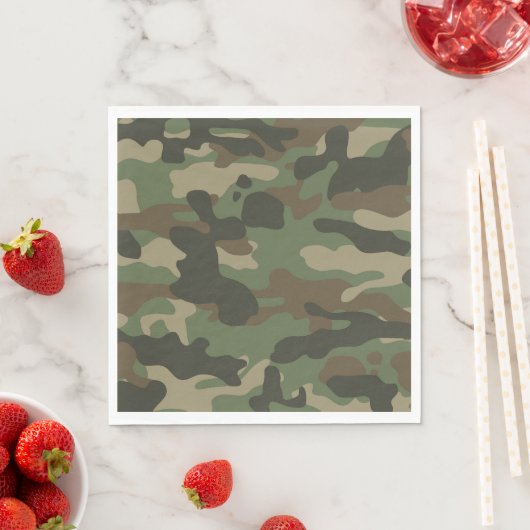 Serviette En Papier Camouflage Vert Camo Motif de l'armée (En situation)