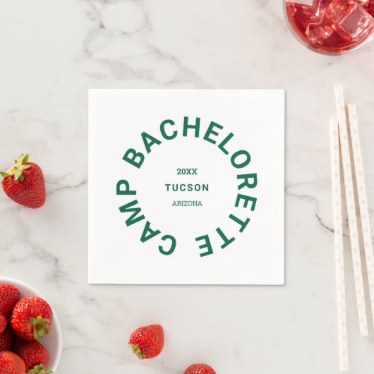 Serviette En Papier Camp Bachelorette Forest Green Personnalisé (En situation)