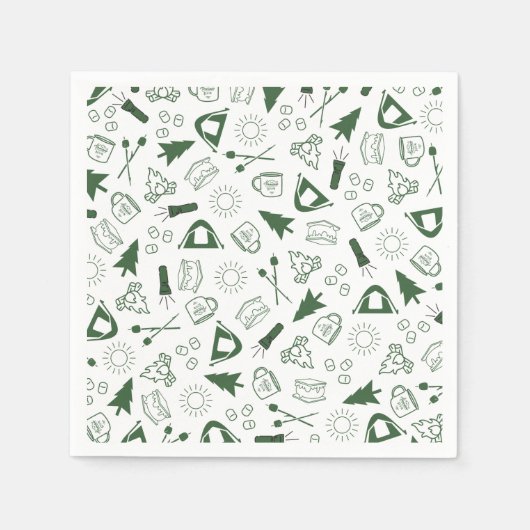 Serviette En Papier Camp Bachelorette Green Paper Napkin (Devant)