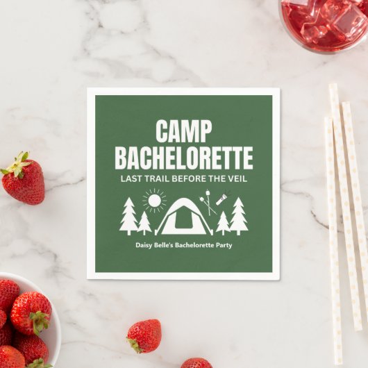 Serviette En Papier Camp Bachelorette Green Paper Napkin (En situation)