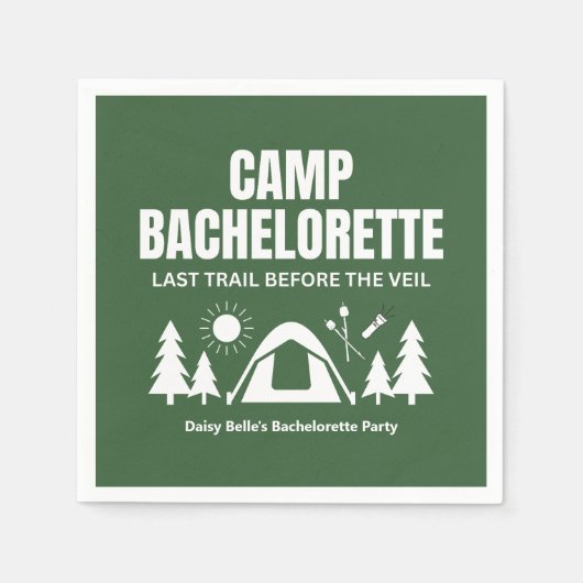 Serviette En Papier Camp Bachelorette Green Paper Napkin (Devant)