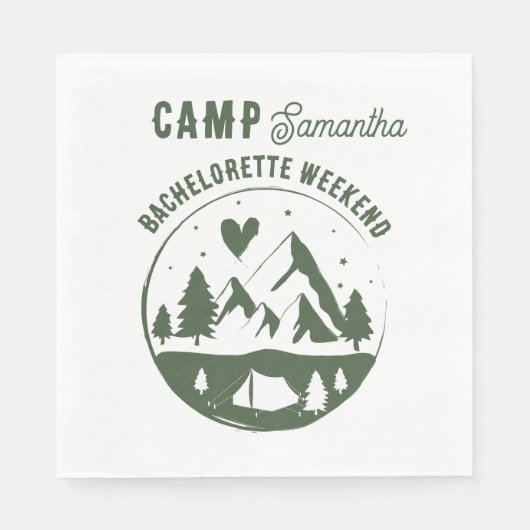 Serviette En Papier Camp Bachelorette Party Camping Bach Weekend (Devant)