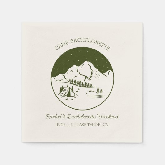 Serviette En Papier Camp Bachelorette Party Thème Napkins (Devant)