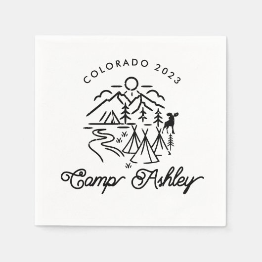 Serviette En Papier Camp Bachelorette Personnalisé Cocktail Napkins (Devant)