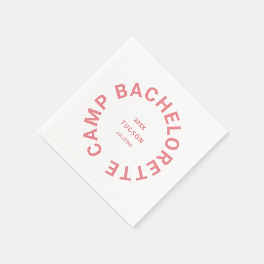 Serviette En Papier Camp Bachelorette Rose Cimetière Personnalisé (Coin)