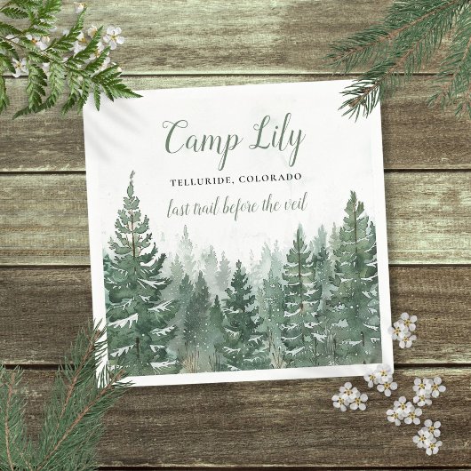 Serviette En Papier Camp Bachelorette Woodland Forest Weodend Party