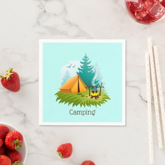 Serviette En Papier Camp Camping Design Papier Napkins (En situation)