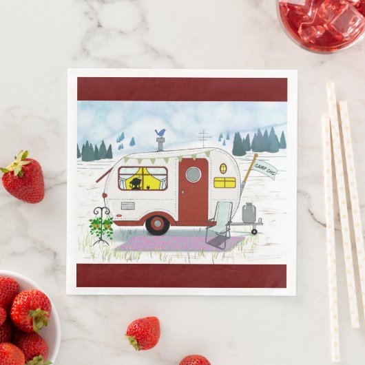 Serviette En Papier Camp Chic Papier Napkin (En situation)