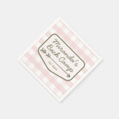 Serviette En Papier Camp de plage d'été En vichy Bachelorette rose et (Coin)