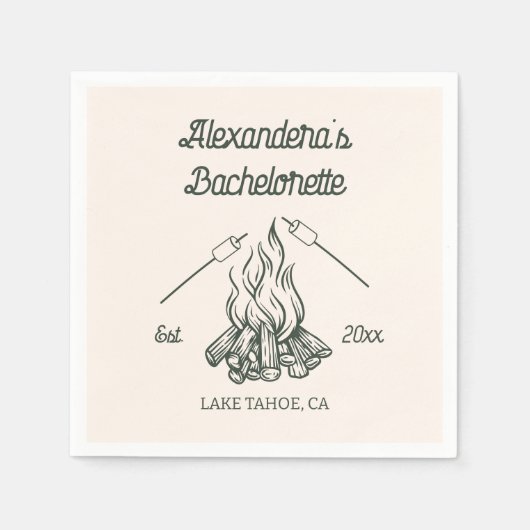 Serviette En Papier Camp Fête de Filles (Devant)