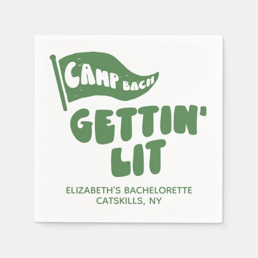 Serviette En Papier Camp personnalisé Bachelorette Gettin' Lit (Devant)