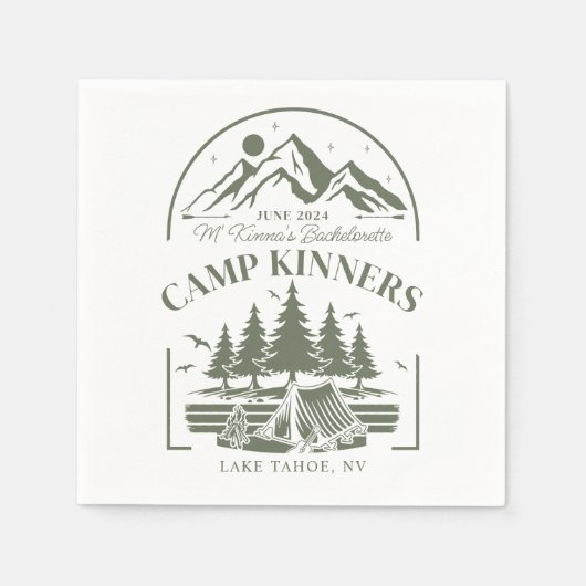 Serviette En Papier Camp personnalisé Bachelorette Mountain (Devant)